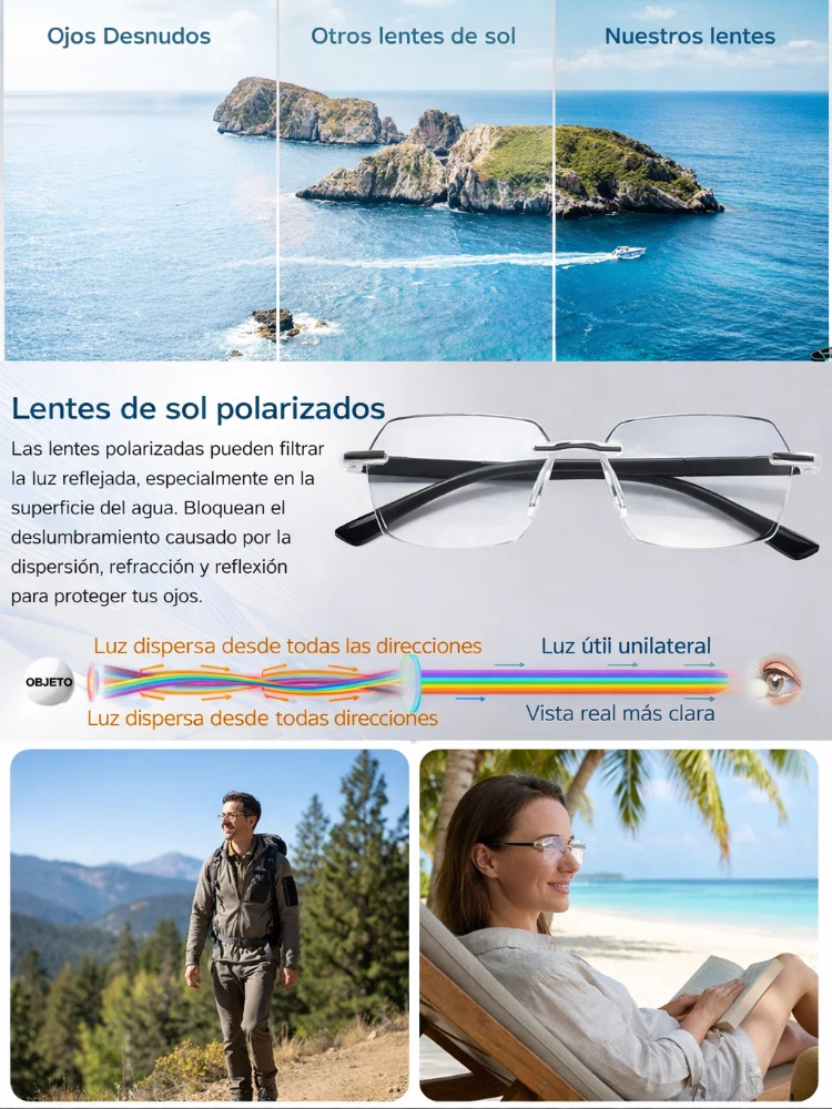 Gafas para presbicia con gran marco, ultraligeras, con filtro de luz azul y diseño antifatiga