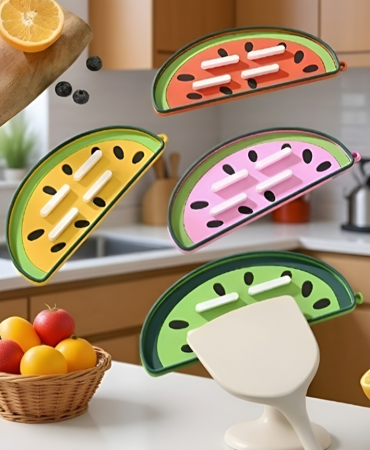 Colorful fruit design pot lid mat for draining and protection