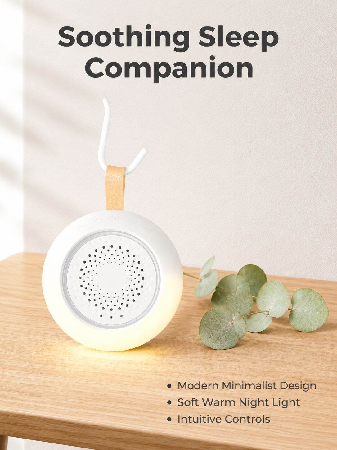 White Noise Sleep Machine Baby Music Soother Auto Sleep Monitor Night Light