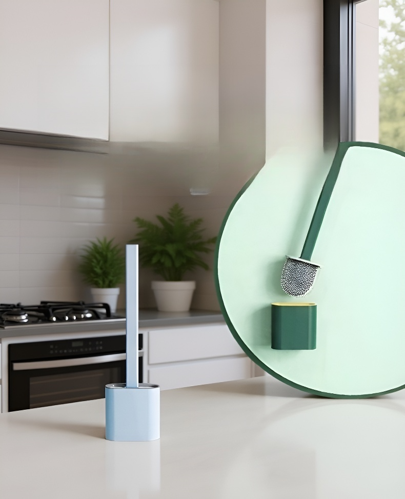 Detalle del mango antideslizante del cepillo para inodoro