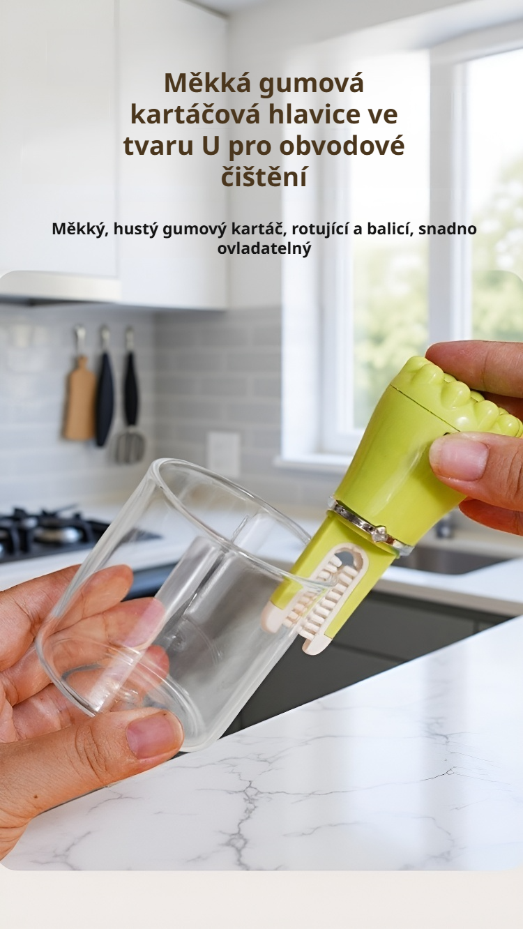 Efektivní čištění pohárů kartáčem