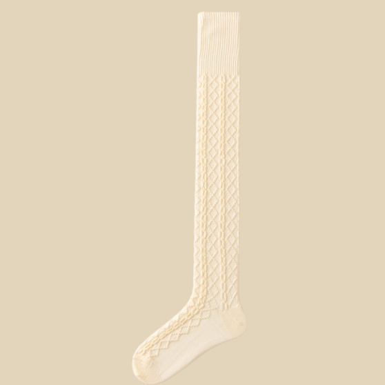 Calcetines largos de punto trenzado para mujer por encima de la rodilla
