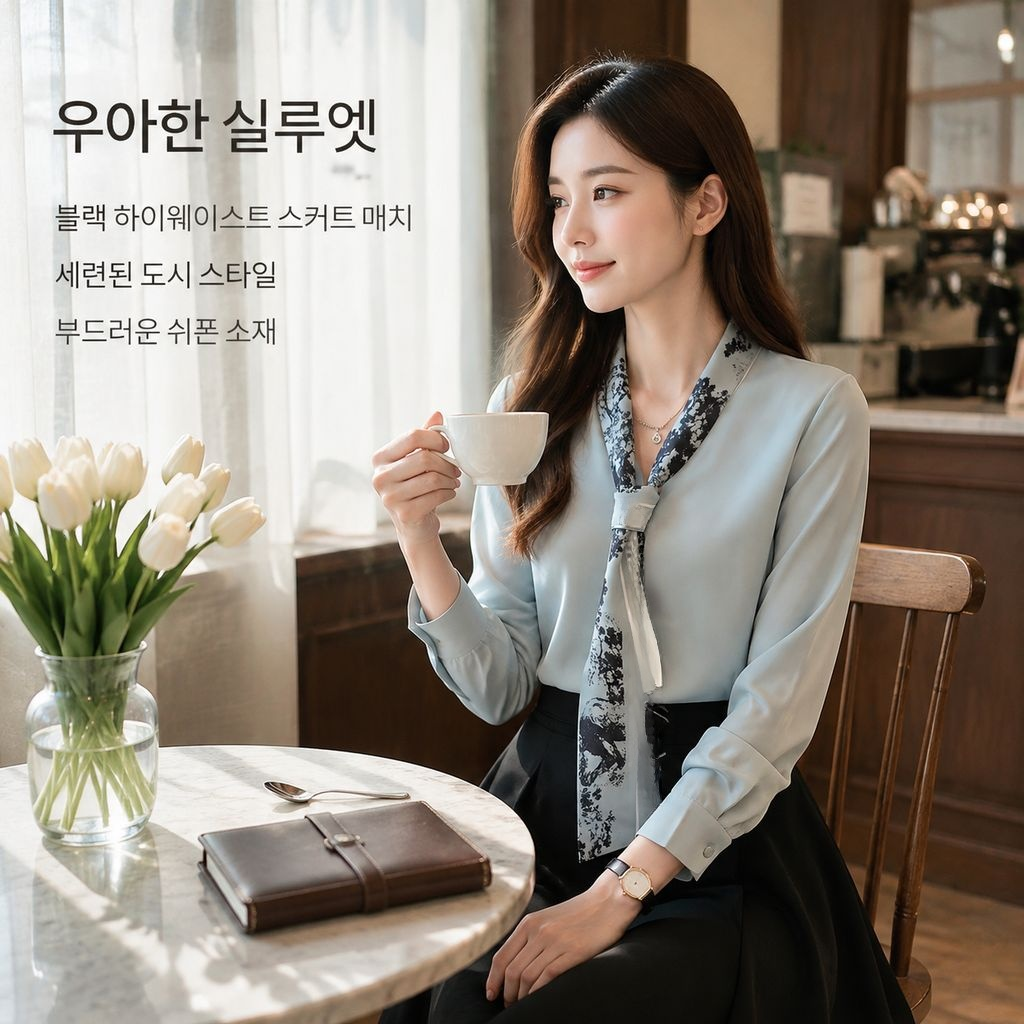 봄가을 신상 쉬폰 긴팔 셔츠 여성용