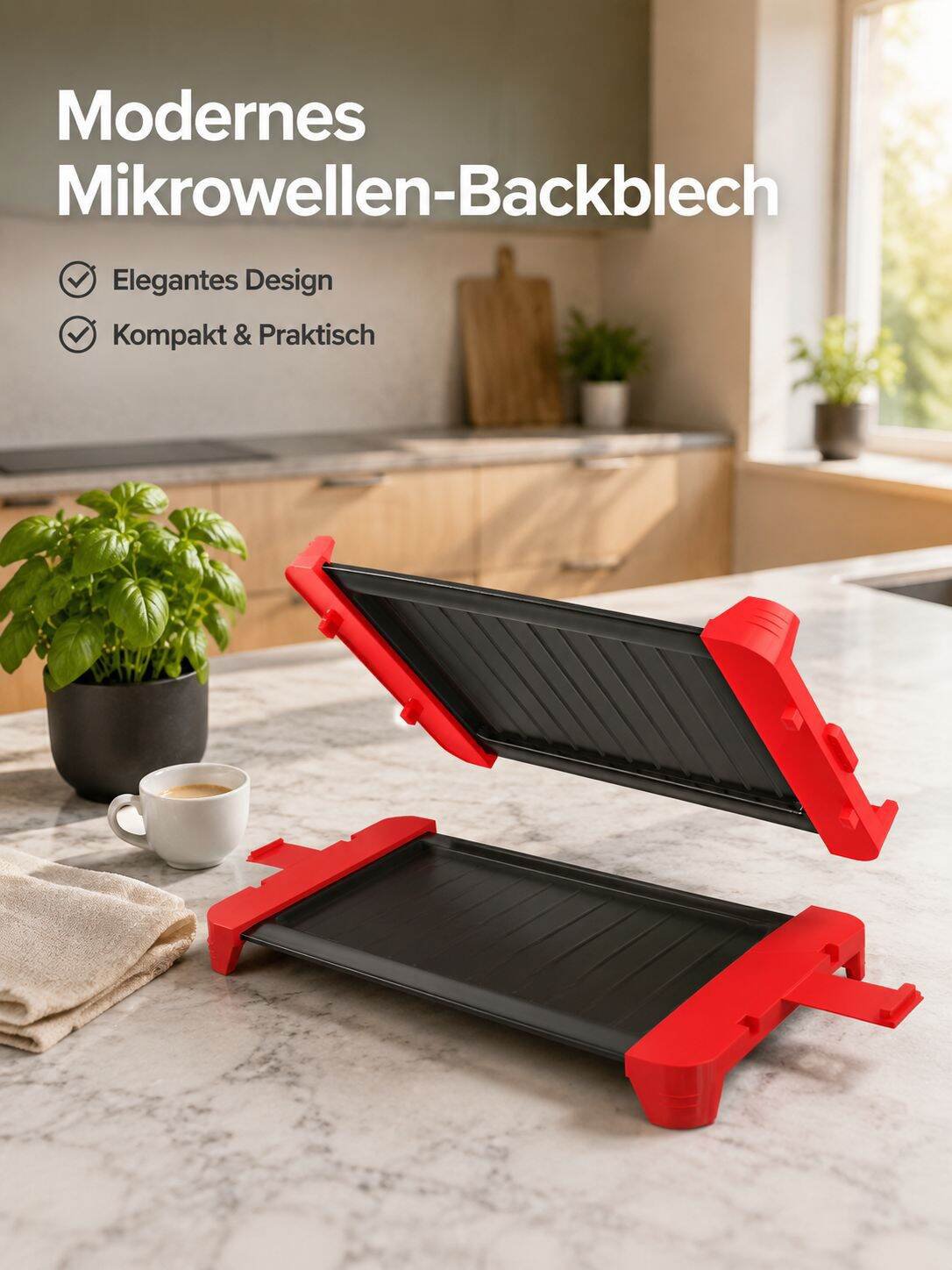 Multifunktionale Mikrowellen-Backform für Waffeln, Sandwiches, Fleisch und Brot