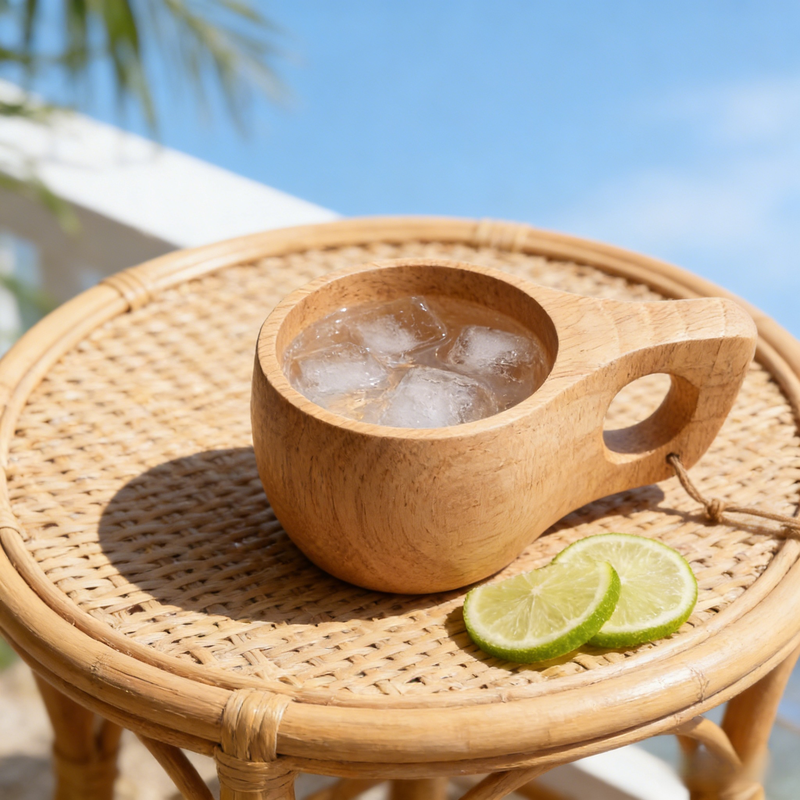 Portable Natural Wooden Water Cup for Coffee and Tea with Custom Logo