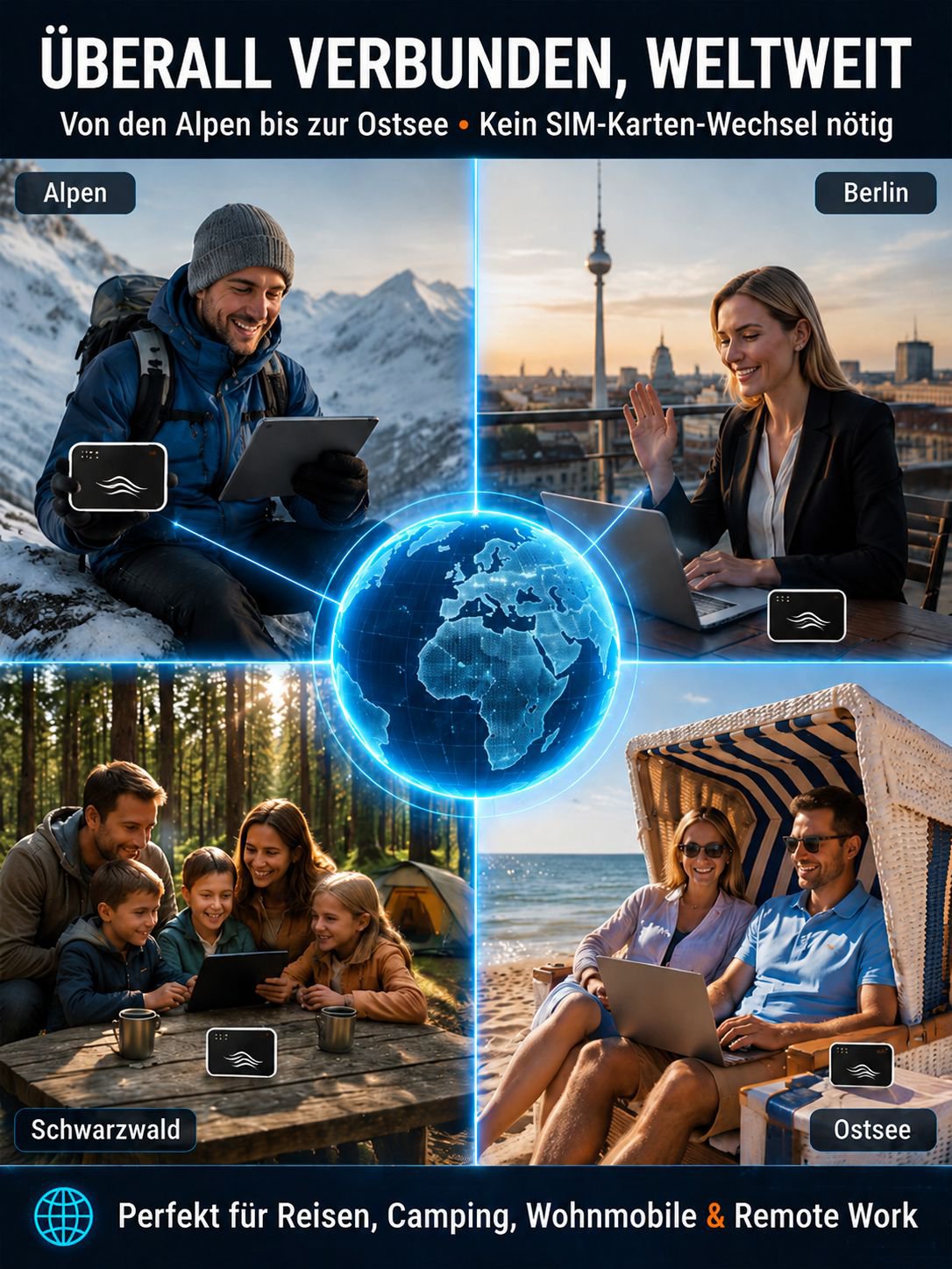 Mobiles Taschen-WLAN: Lückenloser Empfang – Bis zu 10 Geräte streamen mühelos in 4K!