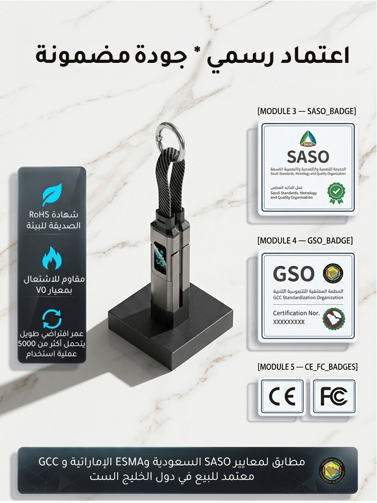 كابل شحن سريع محمول ومتين بقدرة 65W