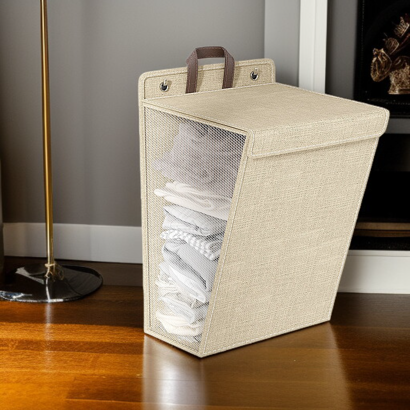 Cesta de ropa de algodón y lino