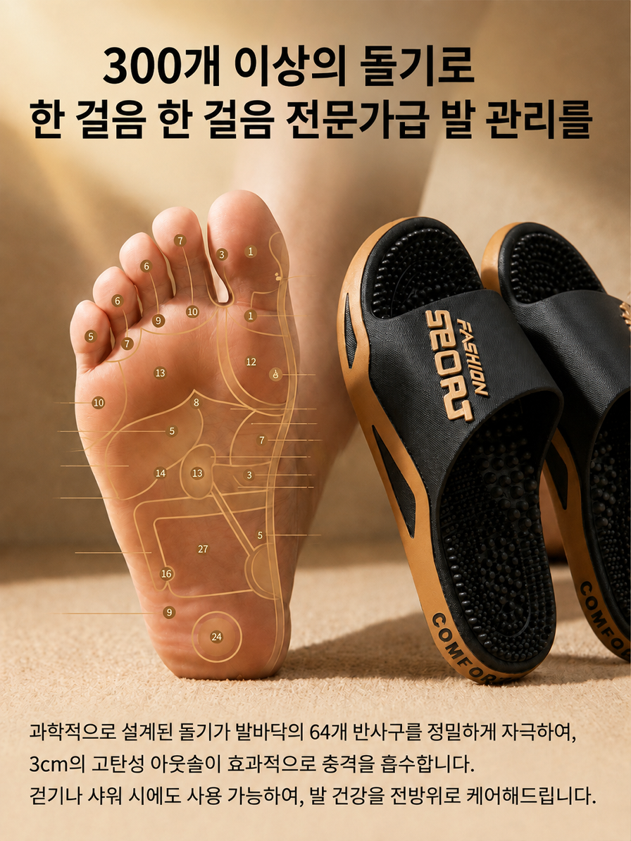 발 지압 건강 슬리퍼