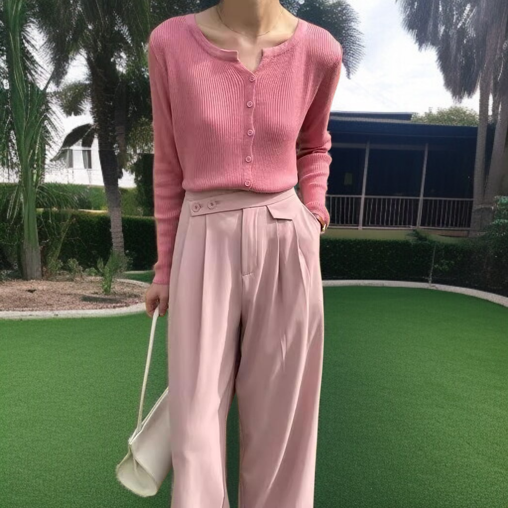 에어컨디셔너 카디건 니트 소프트 왁스 코트