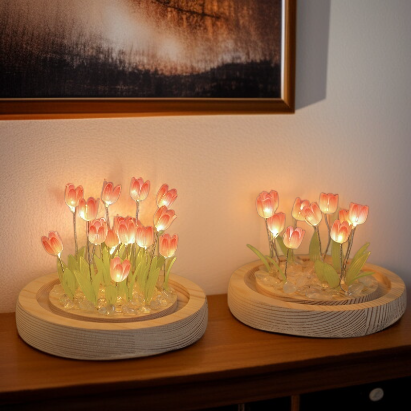 Handgemachtes Tulpen-Nachtlicht Bastelset – Schreibtischdekoration