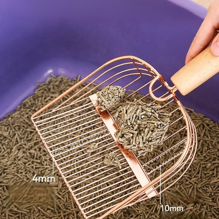 Metal cat litter scoop with hook