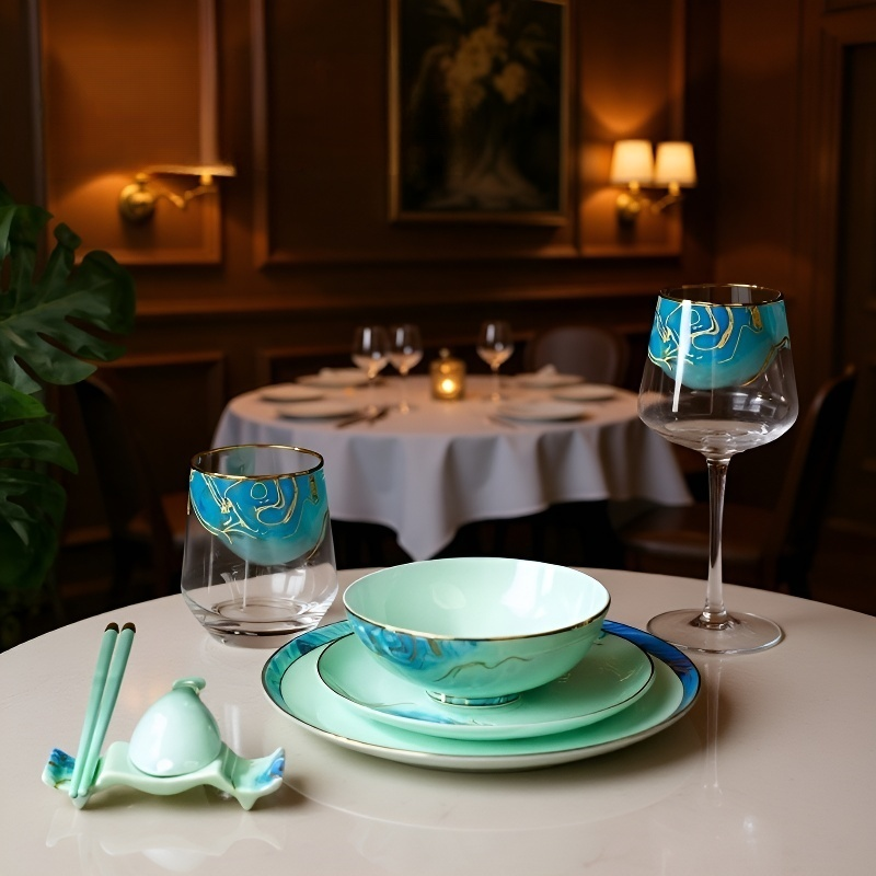 精緻單人玻璃餐具咖啡酒具套裝