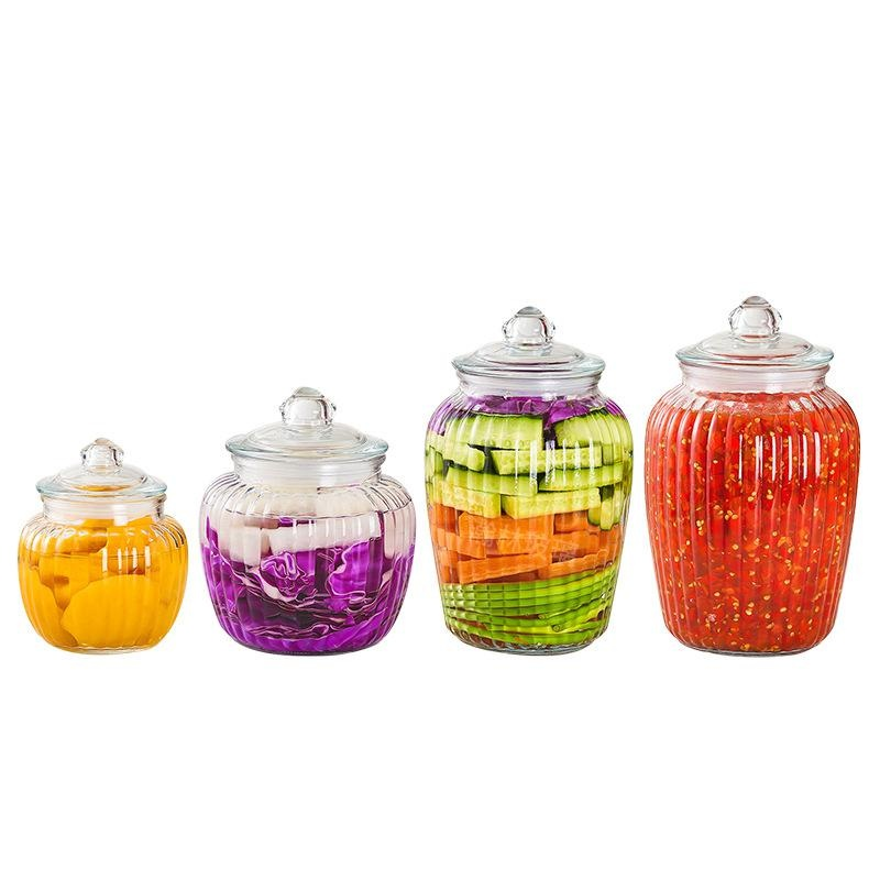 Large-capacity thickened glass airtight jar