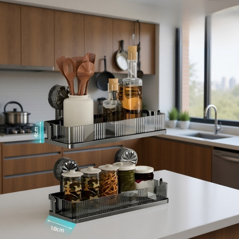 Estante de baño con ventosa, montaje en pared, sin necesidad de perforar