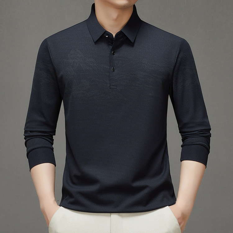 남성 비즈니스 캐주얼 터틀넥 긴팔 셔츠