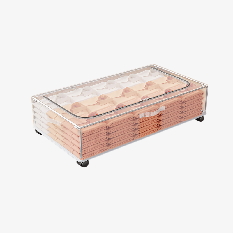 Extra-Large Under Bed Storage Bin with Wheels for Clothes and Blankets