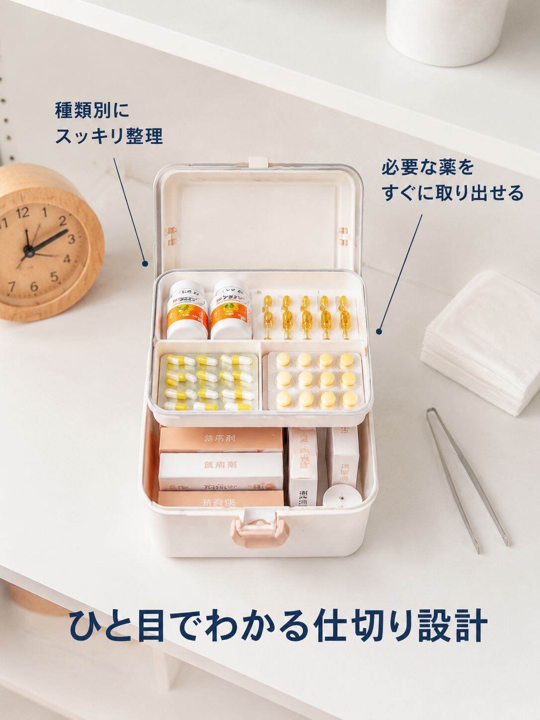 家庭用薬箱・ファミリーサイズ収納ボックス