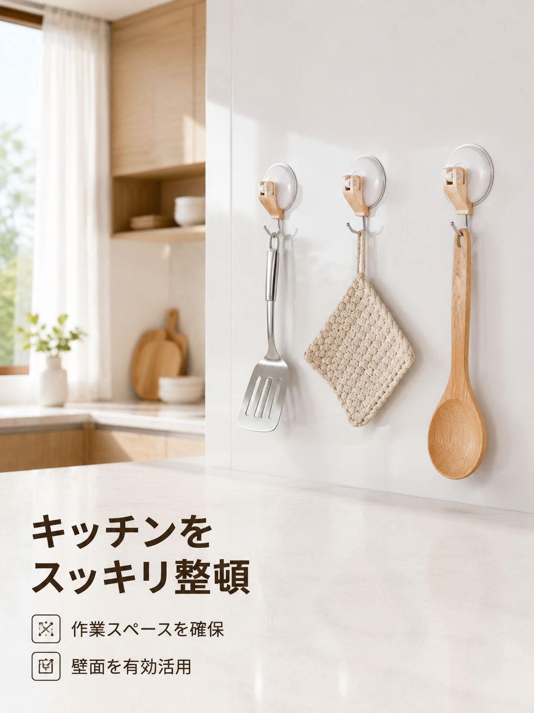 家具や壁に傷をつけないフックの設置方法