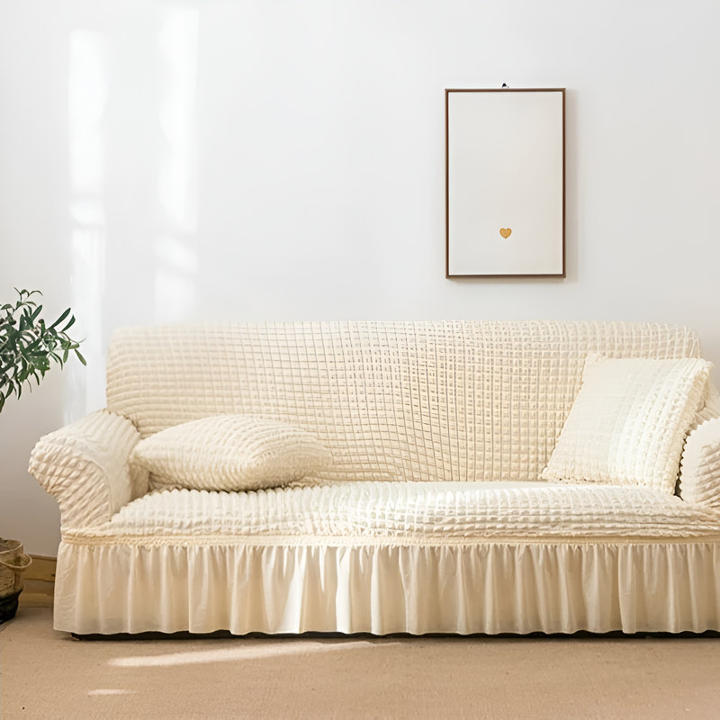 現代シンプルバブルガーゼソファカバー 全包みタイプ 滑り止め・ストレッチ素材