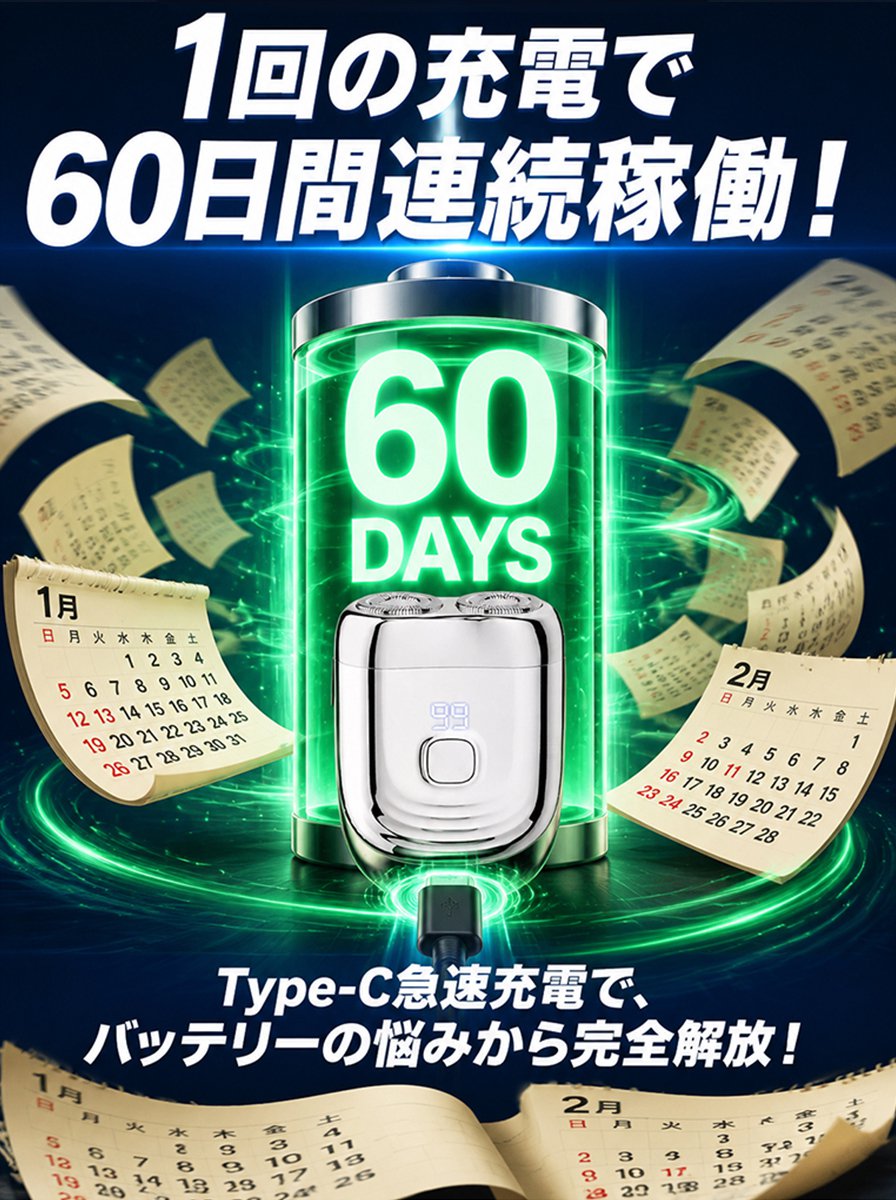 メンズミニポータブル電動シェーバー