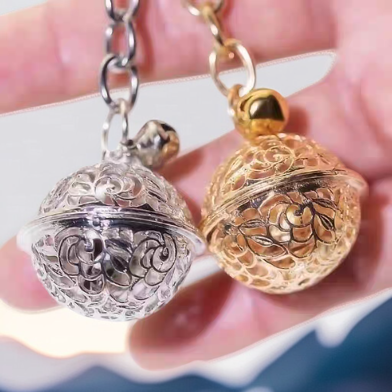 金屬鑰匙圈鏤空鈴鐺掛件