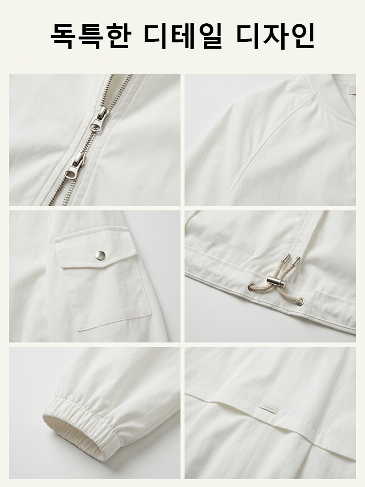 【가볍고 통기성】스탠드 칼라 숏 재킷 캐주얼 경량 자켓