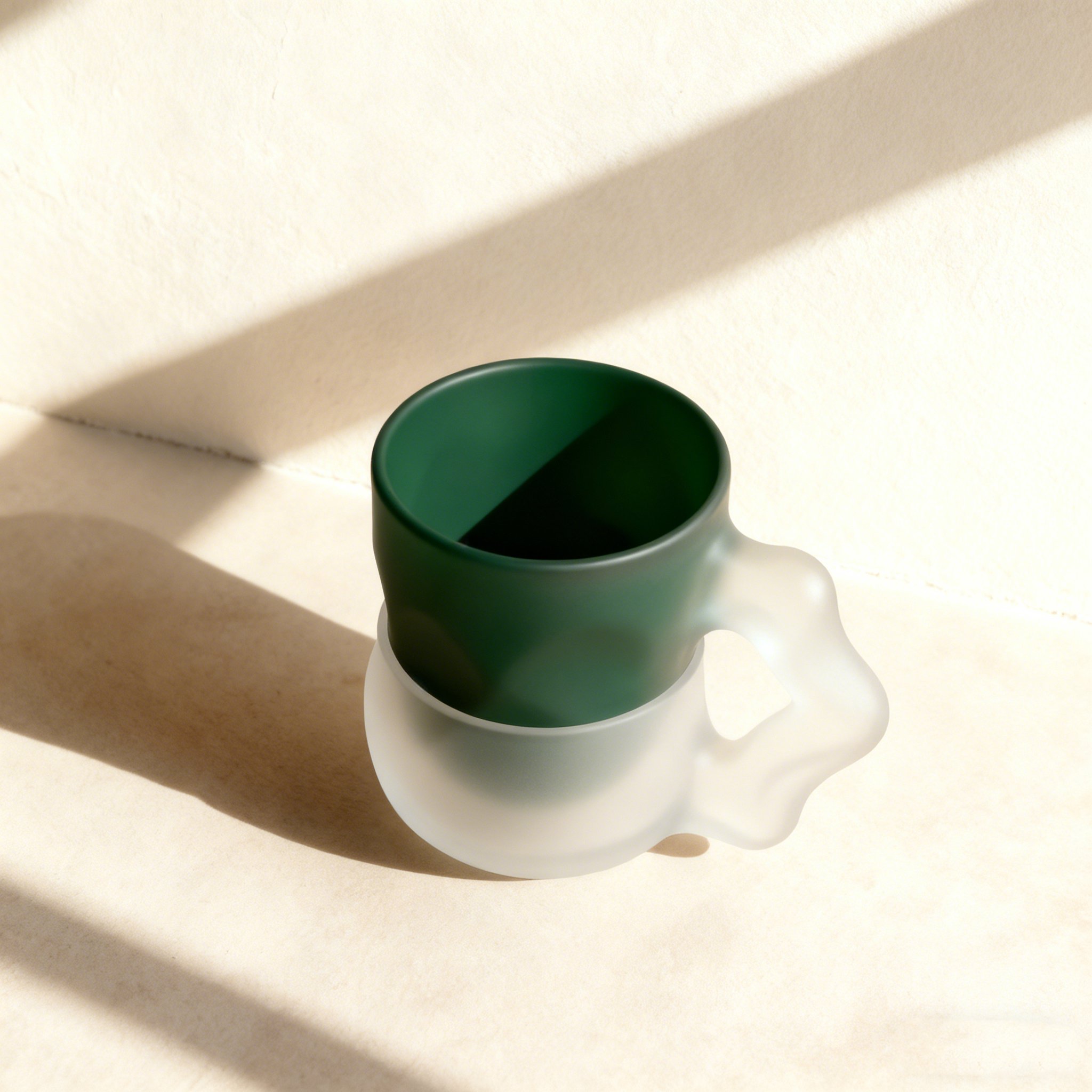 แก้วน้ำคู่ลายป่าเขียว 