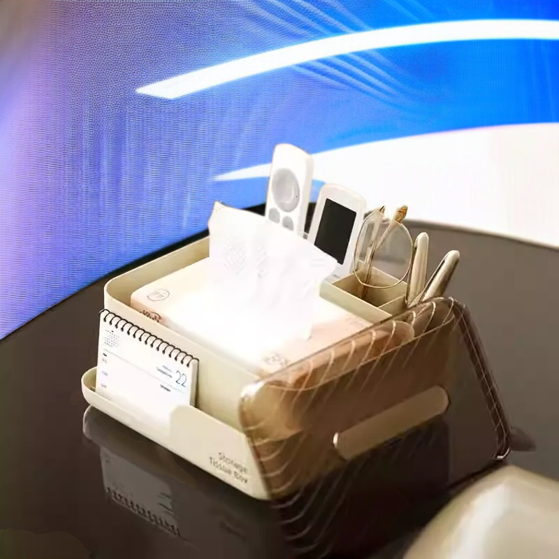 거실 티테이블 다용도 수납함 가벼운 럭셔리 책상 티슈케이스 필통 수납함 거실 책상 수납함