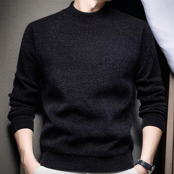 メンズ裏起毛クルーネックウールニットセーター