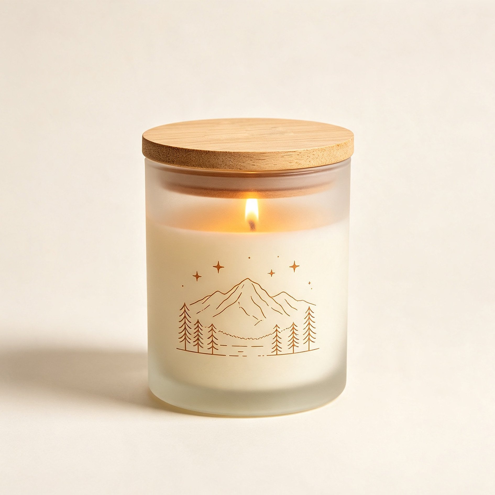 Mountain Forest Frosted Glass Scented Candle