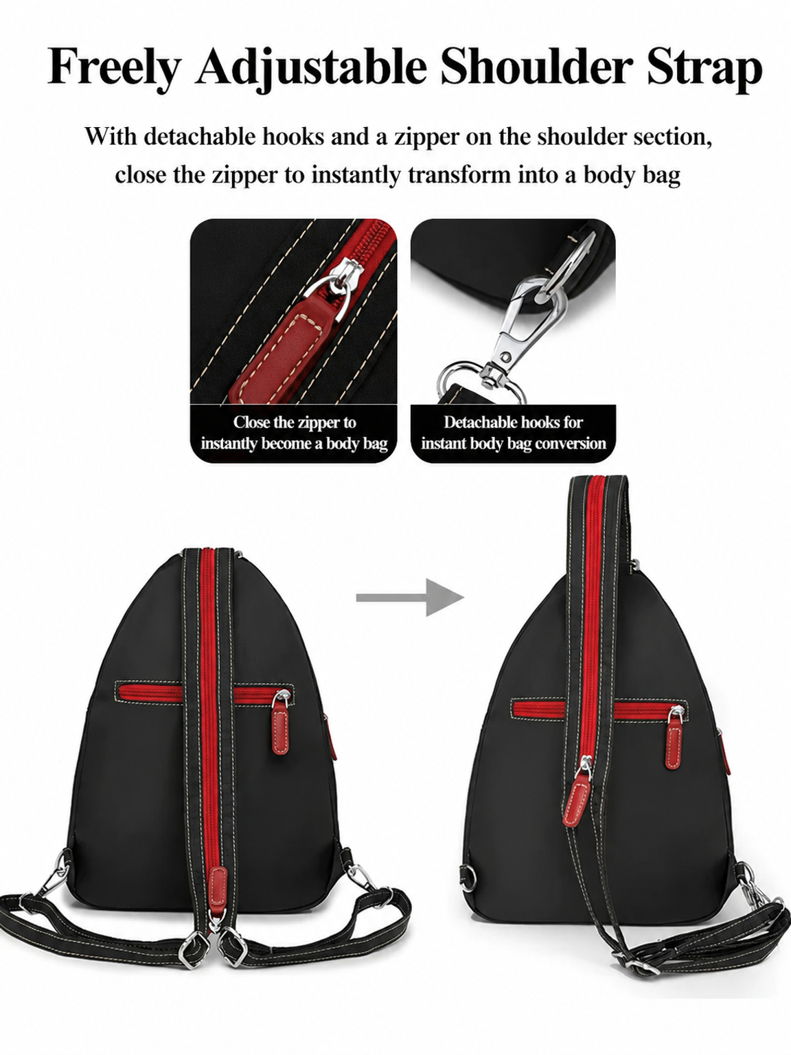 Toray High‑Density Micro‑Fabric 3‑Way Large‑Capacity Casual Bag