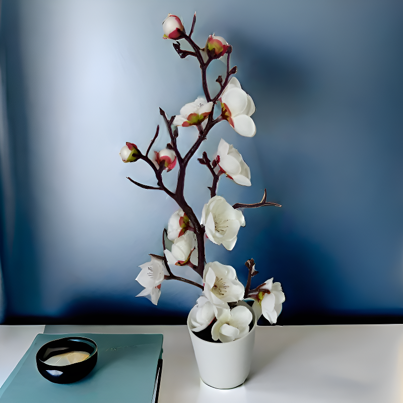 Decoración de paisaje con flores secas