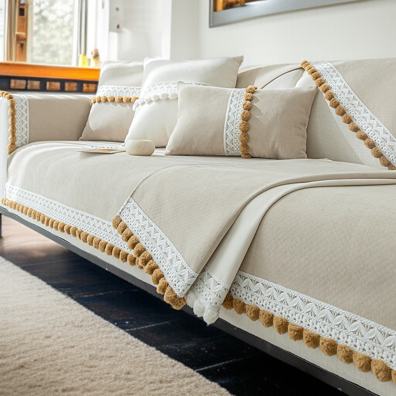 럭셔리 소파 패드 커버 미끄럼 방지 방석 패브릭 백 커버 셰닐 패브릭 소파 방석