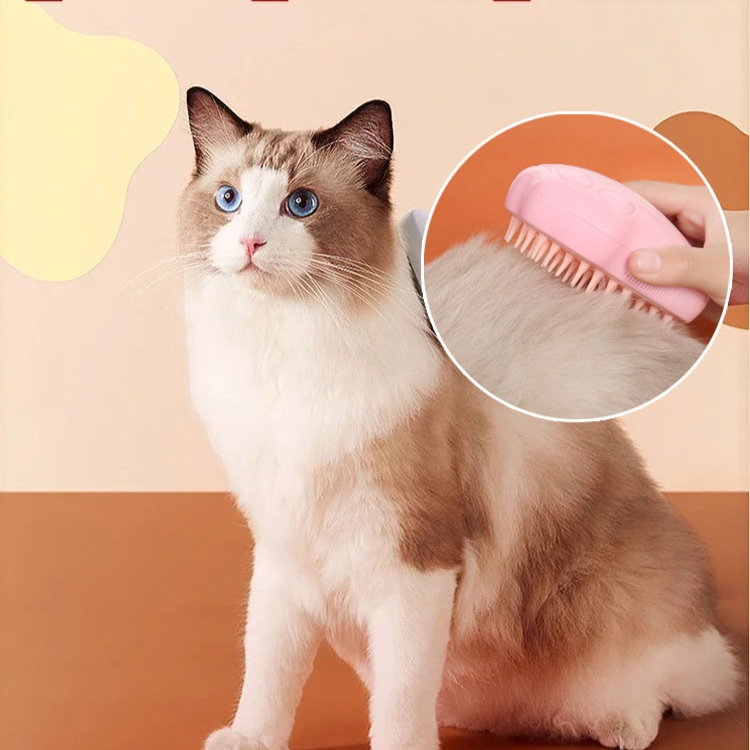 Wet and dry pet grooming brush