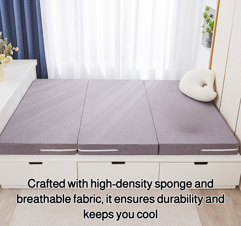 Japanese Tatami Folding Sponge Mattress displayed in a modern bedroom