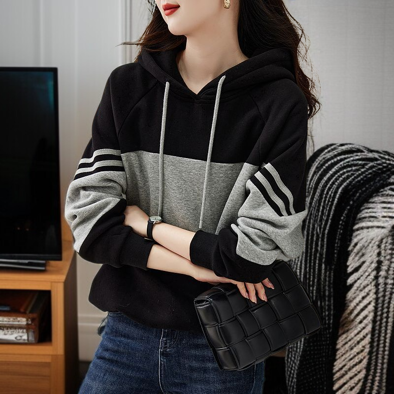 봄 여성 기질 후드 루즈 코트 풀오버 후드