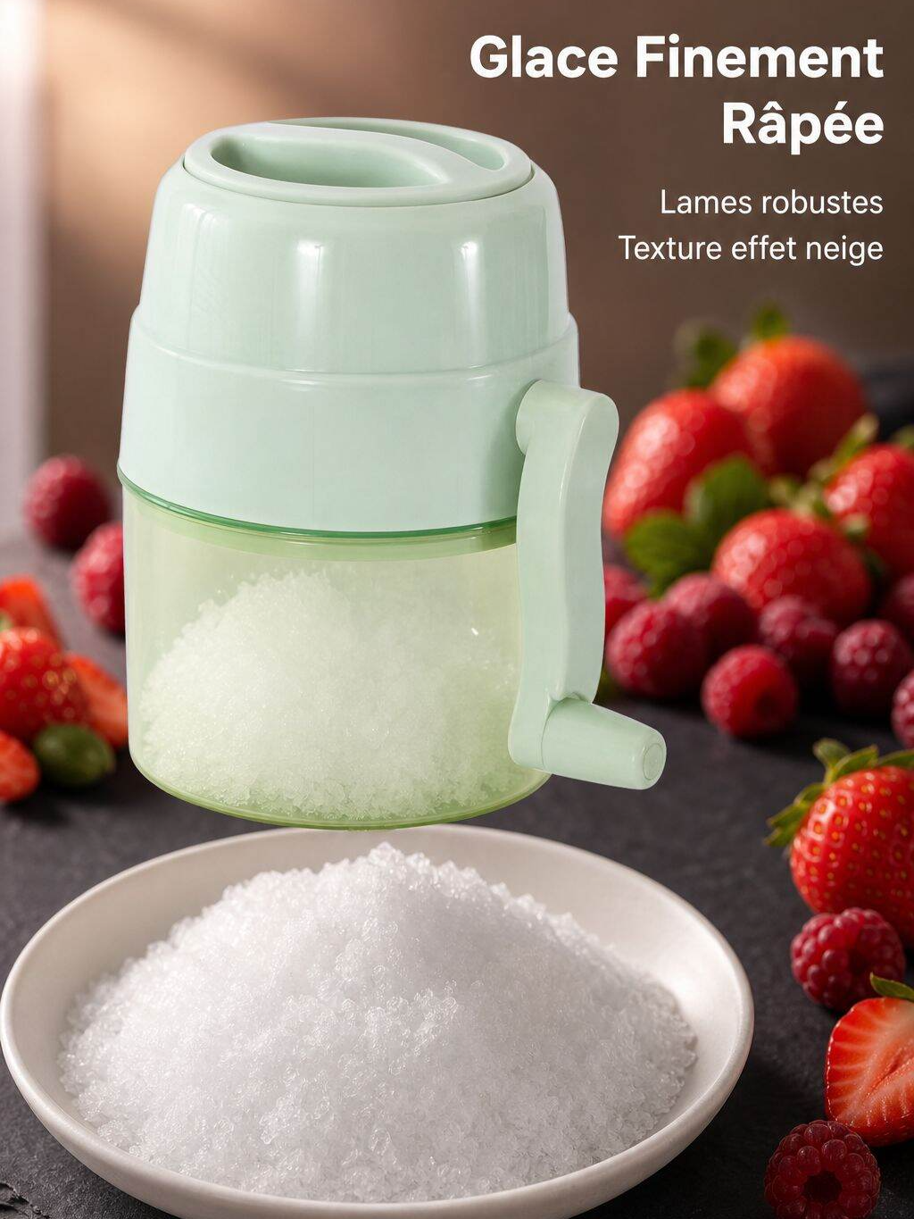 Broyeur à glace manuel pour la maison, petit appareil pour glace râpée et granités