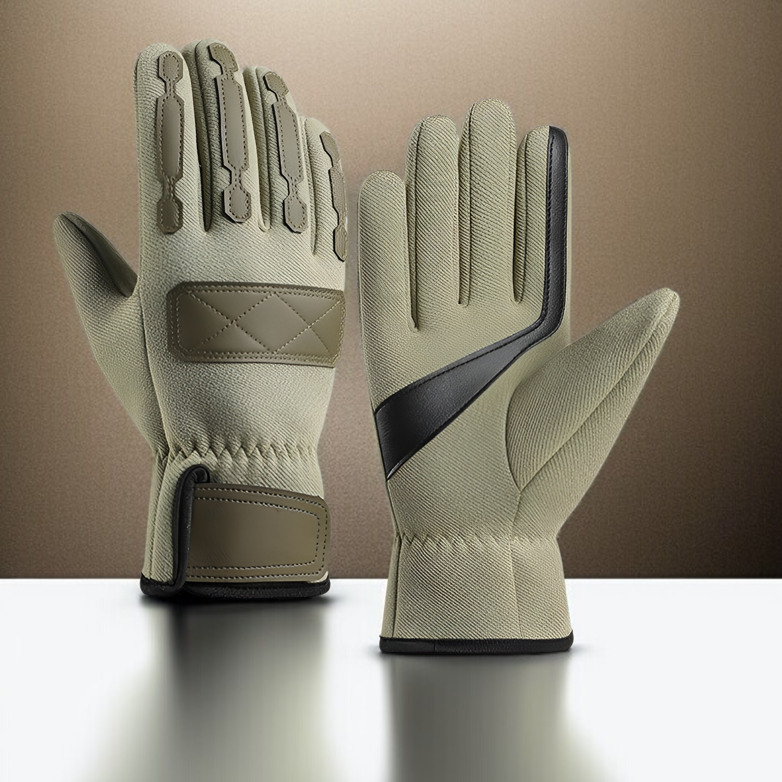 Men's autumn and winter velvet warm riding gloves