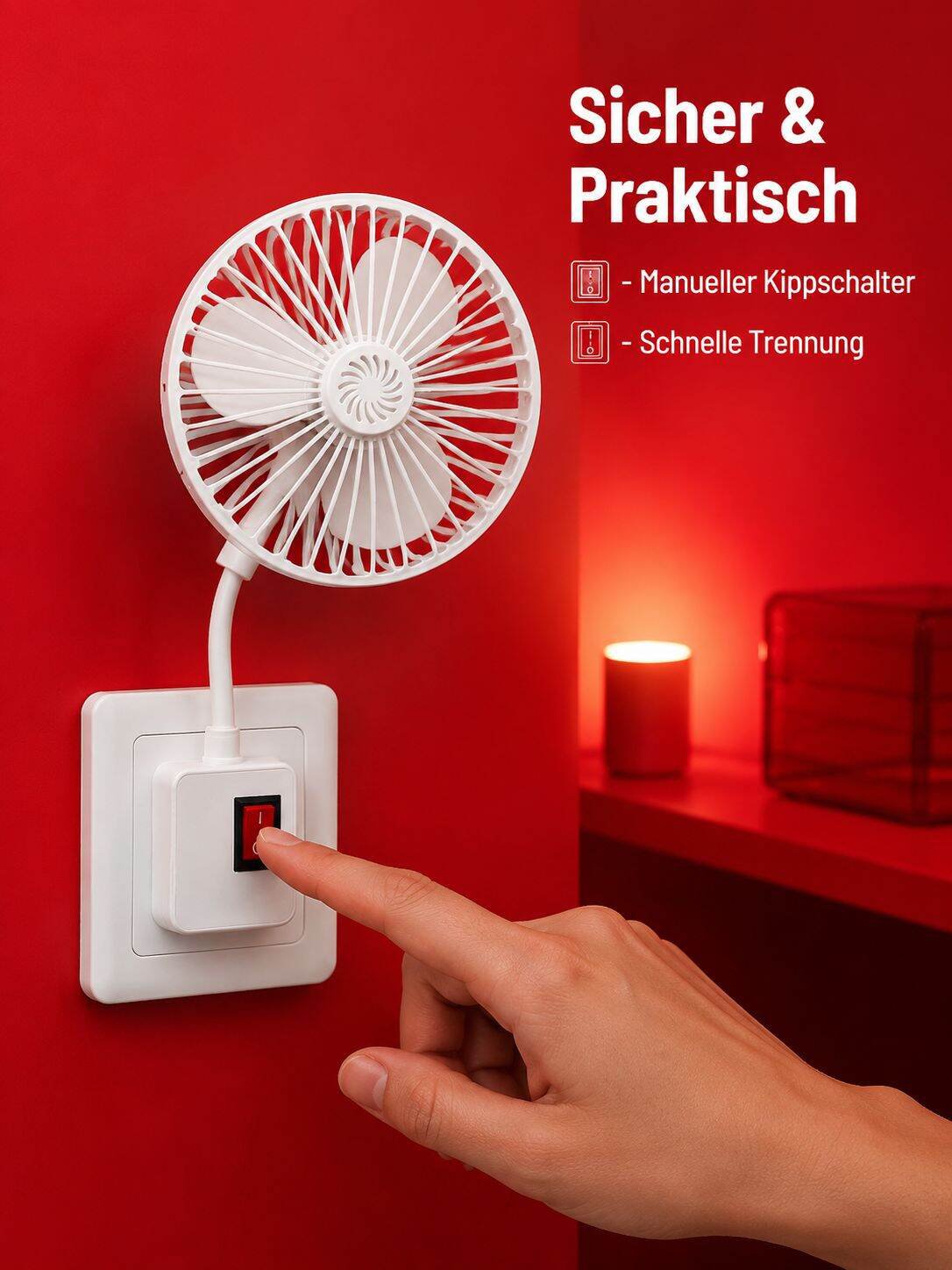 Multifunktionaler 3-in-1-Aroma-Leiseventilator, geeignet für Schlafzimmer und Küche