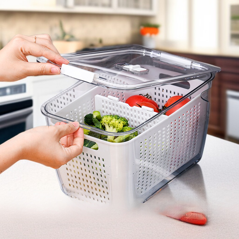 냉장고 배수 바스켓 가정용 수납박스 야채실 분할 바스켓