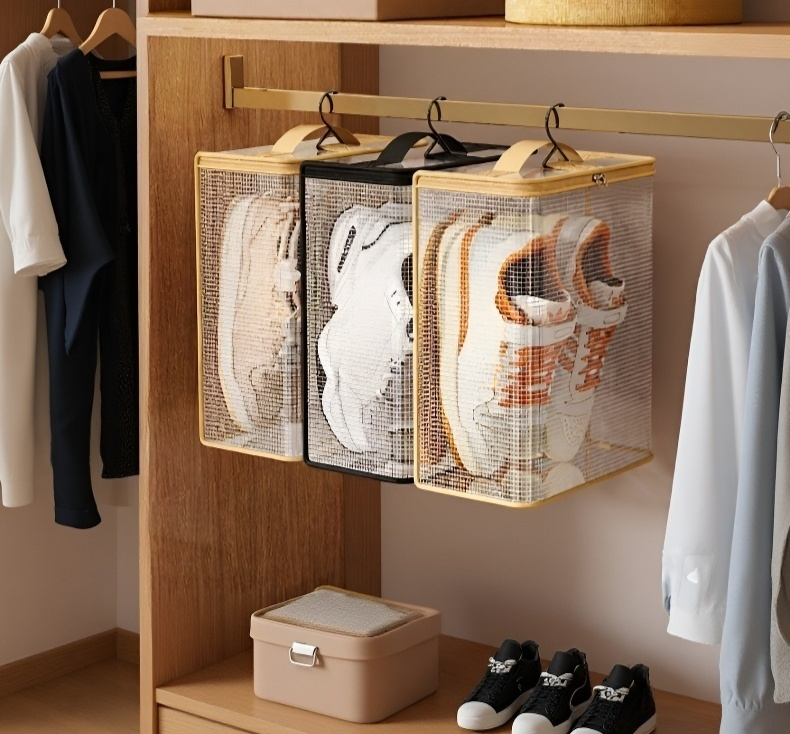 Easy-to-clean mesh storage pouch set