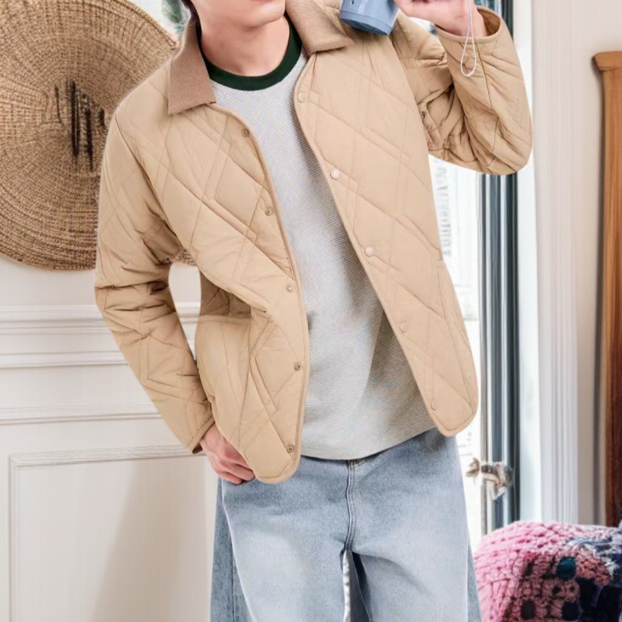 Women's autumn and winter cotton jacket with a collar