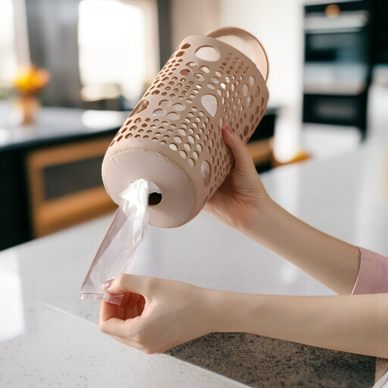 キッチンゴミ袋収納吊り下げバッグパンチフリー壁掛けビニール袋ペーパータオル多機能収納バッグ