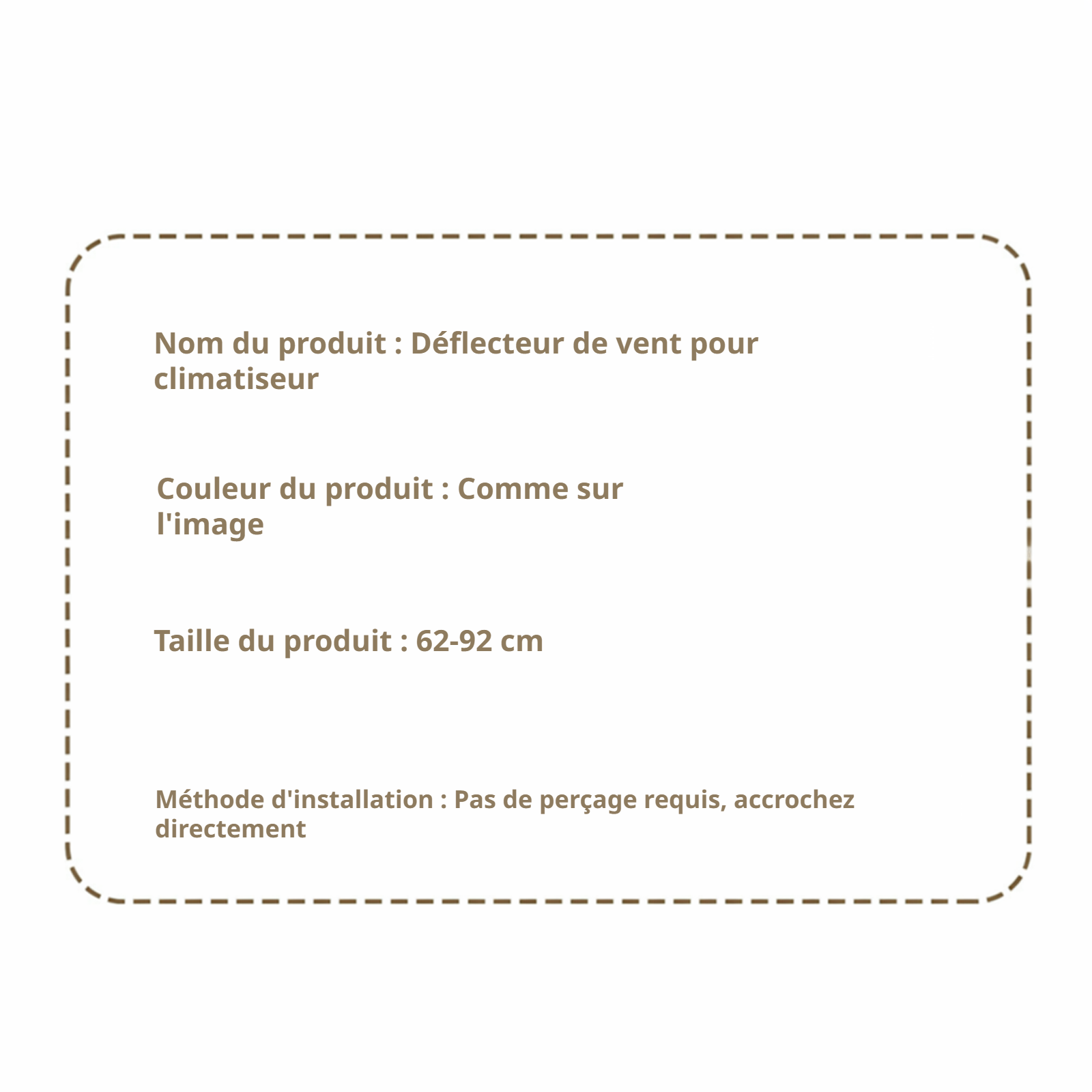 Déflecteur de climatisation anti-vent direct, protège la santé