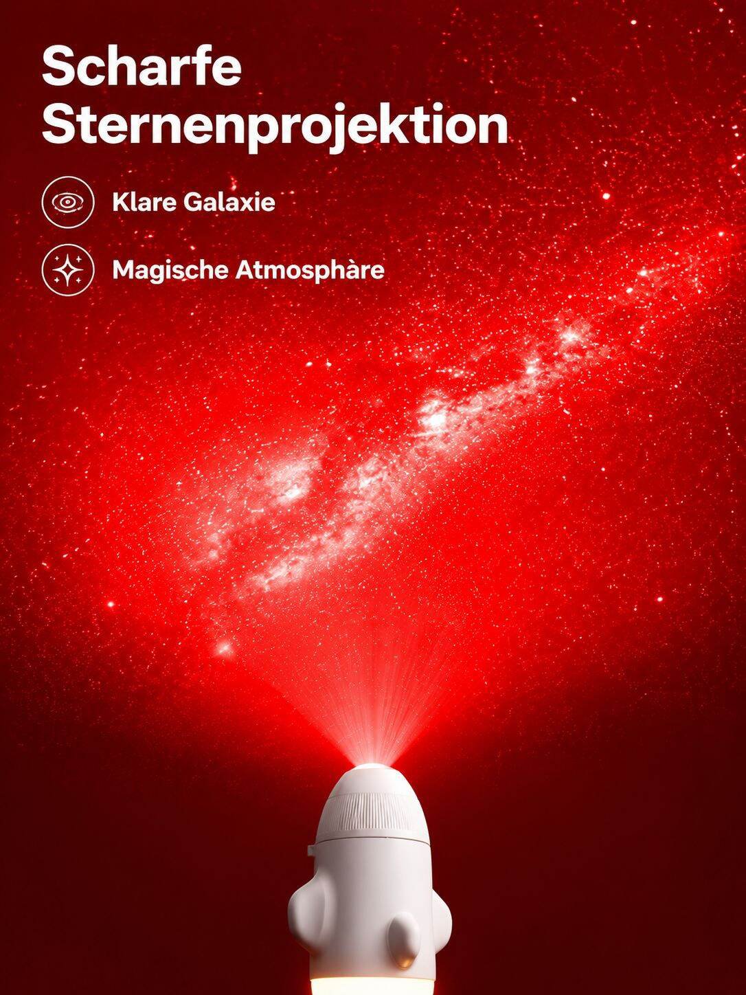 USB Mini Beamer projiziert Sternenhimmel an die Decke