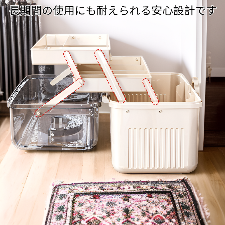 大型家庭用薬品収納ボックス 医療救急箱 大容量薬ケース