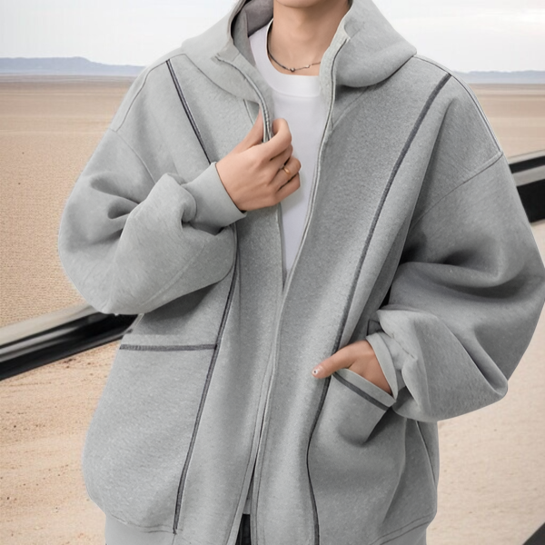 アメリカのヘビーウェイトストリートカーディガンセータージャケット春と秋ルーズカップルジッパートップカジュアルジャケットトレンド