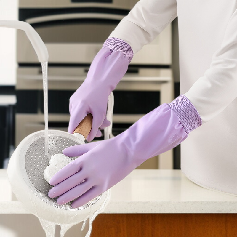 Women'S Dishwashing Gloves Household Gloves Thickened Waterproof Household Padded