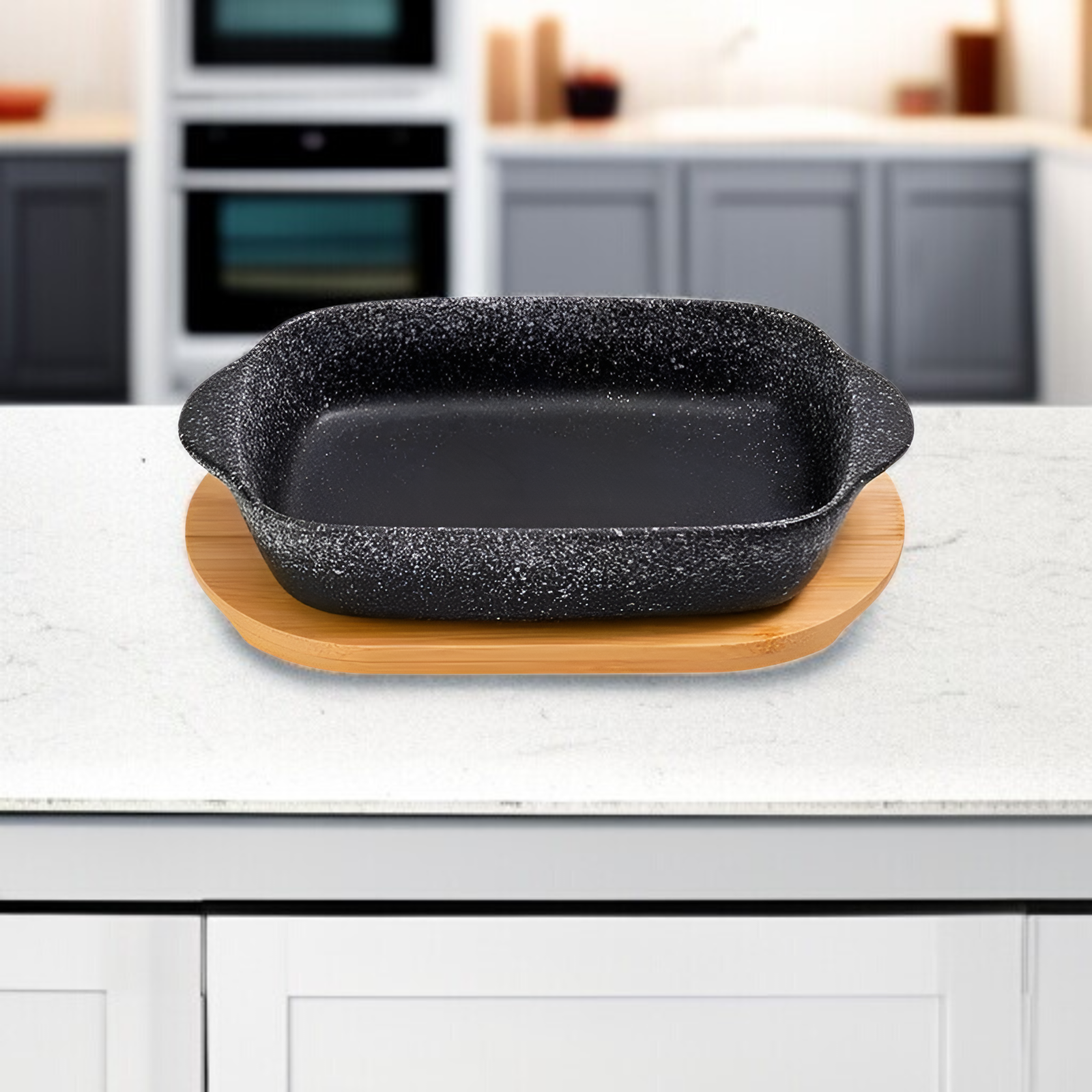 Japán kerámia dupla fülű sütőtál sajtos rizses és rántott csirkés tálhoz